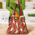Australia Sulphur-crested Cockatoo Christmas Grocery Bag Aussie Golden Wattle Seamless Style
