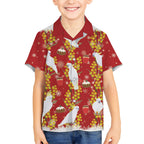 Australia Sulphur-crested Cockatoo Christmas Hawaiian Shirt Aussie Golden Wattle Seamless Style