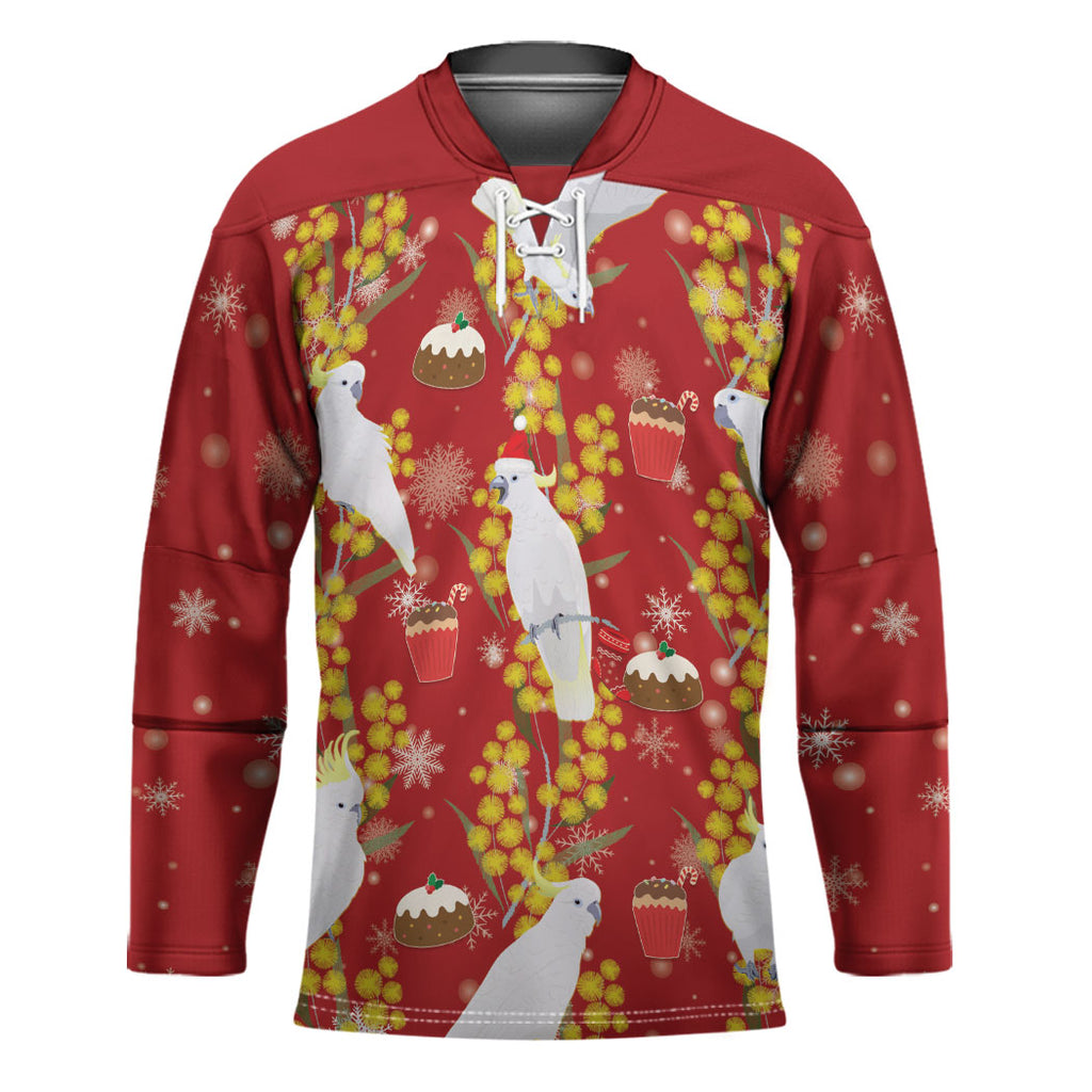 Australia Sulphur-crested Cockatoo Christmas Hockey Jersey Aussie Golden Wattle Seamless Style