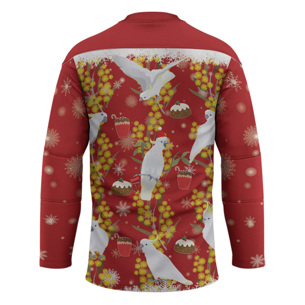 Australia Sulphur-crested Cockatoo Christmas Hockey Jersey Aussie Golden Wattle Seamless Style