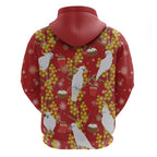 Australia Sulphur-crested Cockatoo Christmas Hoodie Aussie Golden Wattle Seamless Style