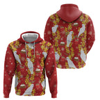 Australia Sulphur-crested Cockatoo Christmas Hoodie Aussie Golden Wattle Seamless Style