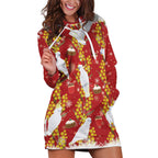 Australia Sulphur-crested Cockatoo Christmas Hoodie Dress Aussie Golden Wattle Seamless Style