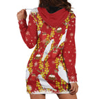 Australia Sulphur-crested Cockatoo Christmas Hoodie Dress Aussie Golden Wattle Seamless Style