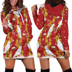 Australia Sulphur-crested Cockatoo Christmas Hoodie Dress Aussie Golden Wattle Seamless Style