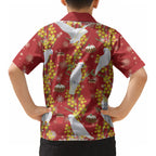 Australia Sulphur-crested Cockatoo Christmas Kid Hawaiian Shirt Aussie Golden Wattle Seamless Style LT22