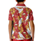 Australia Sulphur-crested Cockatoo Christmas Kid Polo Shirt Aussie Golden Wattle Seamless Style