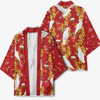 Australia Sulphur-crested Cockatoo Christmas Kimono Aussie Golden Wattle Seamless Style