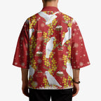 Australia Sulphur-crested Cockatoo Christmas Kimono Aussie Golden Wattle Seamless Style