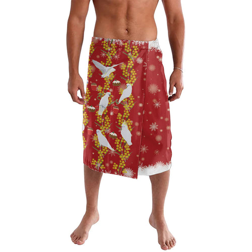 Australia Sulphur-crested Cockatoo Christmas Lavalava Aussie Golden Wattle Seamless Style