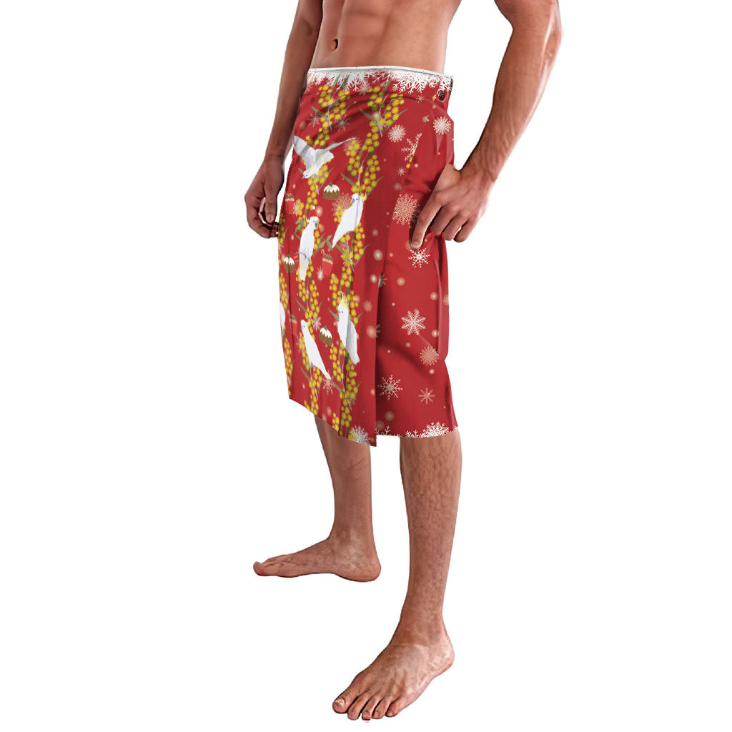 Australia Sulphur-crested Cockatoo Christmas Lavalava Aussie Golden Wattle Seamless Style