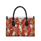 Australia Sulphur-crested Cockatoo Christmas Leather Bag Aussie Golden Wattle Seamless Style