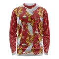 Australia Sulphur-crested Cockatoo Christmas Long Sleeve Shirt Aussie Golden Wattle Seamless Style