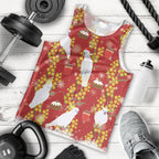 Australia Sulphur-crested Cockatoo Christmas Men Tank Top Aussie Golden Wattle Seamless Style