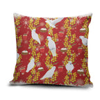 Australia Sulphur-crested Cockatoo Christmas Pillow Cover Aussie Golden Wattle Seamless Style