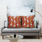 Australia Sulphur-crested Cockatoo Christmas Pillow Cover Aussie Golden Wattle Seamless Style