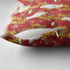 Australia Sulphur-crested Cockatoo Christmas Pillow Cover Aussie Golden Wattle Seamless Style