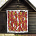 Australia Sulphur-crested Cockatoo Christmas Quilt Aussie Golden Wattle Seamless Style