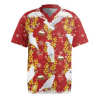 Australia Sulphur-crested Cockatoo Christmas Rugby Jersey Aussie Golden Wattle Seamless Style
