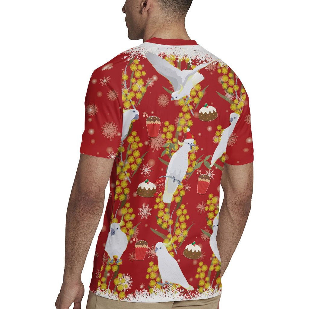 Australia Sulphur-crested Cockatoo Christmas Rugby Jersey Aussie Golden Wattle Seamless Style