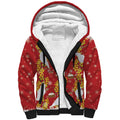 Australia Sulphur-crested Cockatoo Christmas Sherpa Hoodie Aussie Golden Wattle Seamless Style