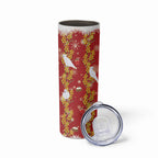 Australia Sulphur-crested Cockatoo Christmas Skinny Tumbler Aussie Golden Wattle Seamless Style