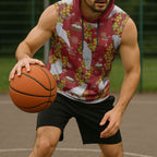 Australia Sulphur-crested Cockatoo Christmas Sleeveless Hoodie Aussie Golden Wattle Seamless Style