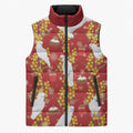 Australia Sulphur-crested Cockatoo Christmas Sleeveless Puffer Jacket Aussie Golden Wattle Seamless Style