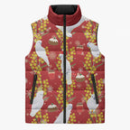 Australia Sulphur-crested Cockatoo Christmas Sleeveless Puffer Jacket Aussie Golden Wattle Seamless Style