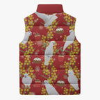 Australia Sulphur-crested Cockatoo Christmas Sleeveless Puffer Jacket Aussie Golden Wattle Seamless Style