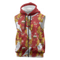 Australia Sulphur-crested Cockatoo Christmas Sleeveless Zip Hoodie Aussie Golden Wattle Seamless Style