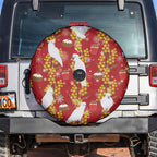 Australia Sulphur-crested Cockatoo Christmas Spare Tire Cover Aussie Golden Wattle Seamless Style