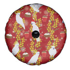 Australia Sulphur-crested Cockatoo Christmas Spare Tire Cover Aussie Golden Wattle Seamless Style