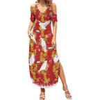 Australia Sulphur-crested Cockatoo Christmas Summer Maxi Dress Aussie Golden Wattle Seamless Style
