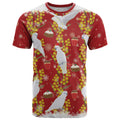 Australia Sulphur-crested Cockatoo Christmas T Shirt Aussie Golden Wattle Seamless Style