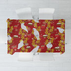 Australia Sulphur-crested Cockatoo Christmas Tablecloth Aussie Golden Wattle Seamless Style