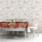 Australia Sulphur-crested Cockatoo Christmas Tablecloth Aussie Golden Wattle Seamless Style