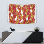 Australia Sulphur-crested Cockatoo Christmas Tapestry Aussie Golden Wattle Seamless Style