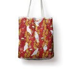 Australia Sulphur-crested Cockatoo Christmas Tote Bag Aussie Golden Wattle Seamless Style