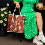 Australia Sulphur-crested Cockatoo Christmas Tote Bag Aussie Golden Wattle Seamless Style