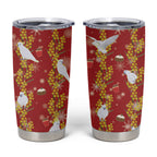 Australia Sulphur-crested Cockatoo Christmas Tumbler Cup Aussie Golden Wattle Seamless Style