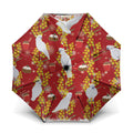 Australia Sulphur-crested Cockatoo Christmas Umbrella Aussie Golden Wattle Seamless Style