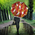 Australia Sulphur-crested Cockatoo Christmas Umbrella Aussie Golden Wattle Seamless Style
