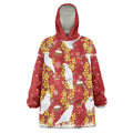 Australia Sulphur-crested Cockatoo Christmas Wearable Blanket Hoodie Aussie Golden Wattle Seamless Style