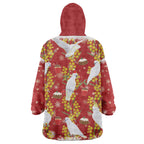 Australia Sulphur-crested Cockatoo Christmas Wearable Blanket Hoodie Aussie Golden Wattle Seamless Style