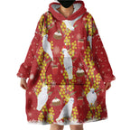 Australia Sulphur-crested Cockatoo Christmas Wearable Blanket Hoodie Aussie Golden Wattle Seamless Style