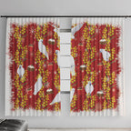Australia Sulphur-crested Cockatoo Christmas Window Curtain Aussie Golden Wattle Seamless Style