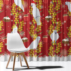 Australia Sulphur-crested Cockatoo Christmas Window Curtain Aussie Golden Wattle Seamless Style