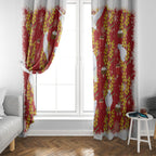 Australia Sulphur-crested Cockatoo Christmas Window Curtain Aussie Golden Wattle Seamless Style