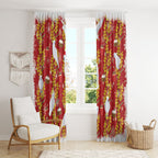 Australia Sulphur-crested Cockatoo Christmas Window Curtain Aussie Golden Wattle Seamless Style